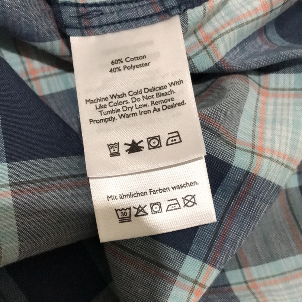 Eddie Bauer blue plaid V-neck sleeveless top - Picture 8 of 8
